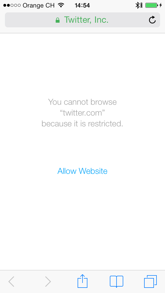 you can't browse twitter it is restricted